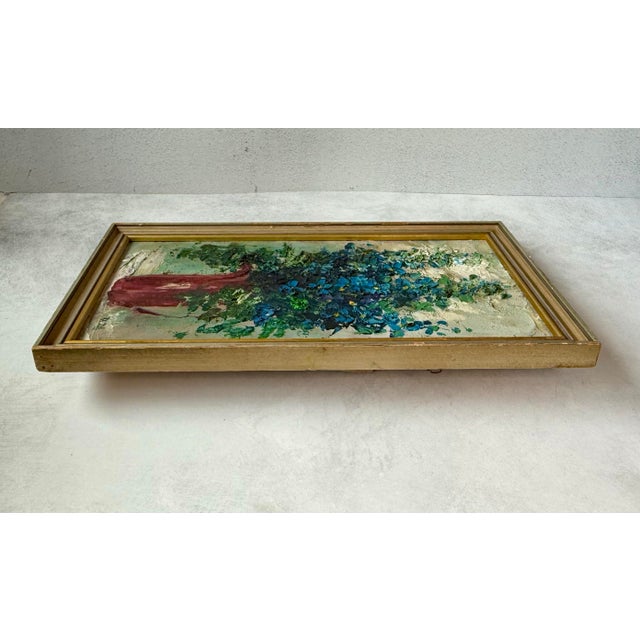 Mid-20th-Century Oil Painting Impressionist Floral Bouquet Framed Signed Zaza Meuli For Sale - Image 10 of 12
