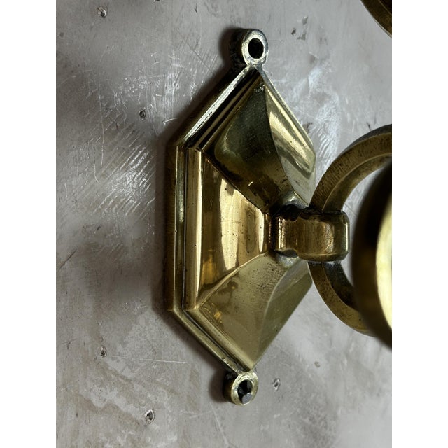 Gold Antique Brass Coat Hooks, 1900, Set of 2 For Sale - Image 8 of 13