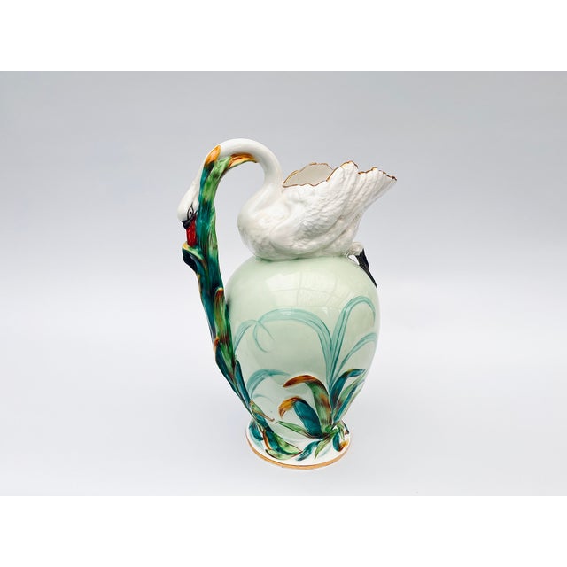 Large Antique Porcelain Swan Wash Pitcher, 1800s For Sale - Image 13 of 13