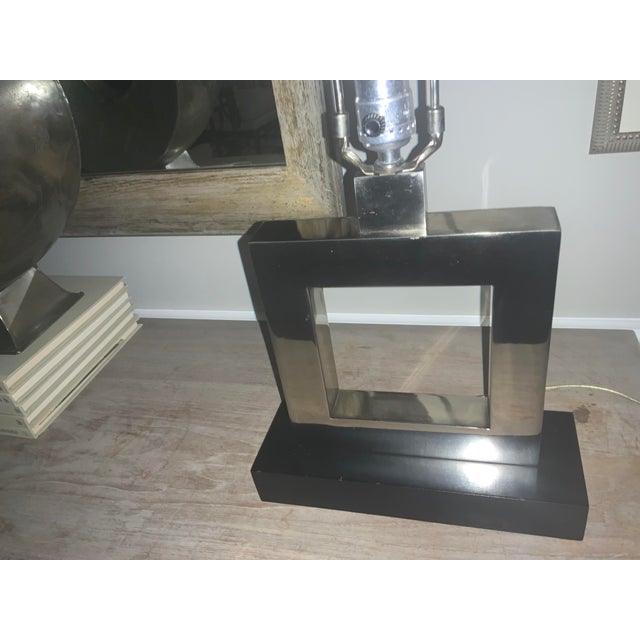 Silver Robert Abbey 1990s Contemporary Doughnut Duncan Table Lamp For Sale - Image 8 of 13