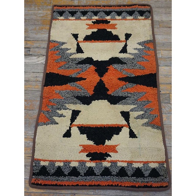 Antique American hooked rug, size: 2'2" x 3'8". General Rug Type: North & South American Specific Rug Type: American...