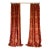 Custom Made Designer Red Linen Gold Gold Damask Pinch Pleat Drapery Panels 68 X 94 Pair New For Sale