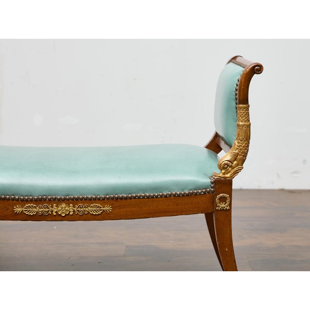 This elegant English Regency bench, circa 1820–1840, combines graceful Regency lines with finely crafted detailing. The...