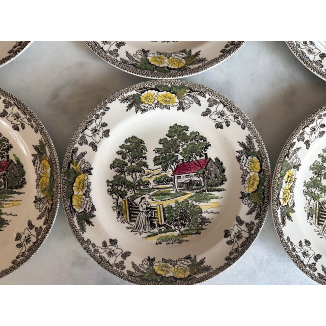 Set of 6 Vintage Fair Oaks Small Plates by Royal China For Sale - Image 4 of 10