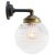 Brass and cast Iron Industrial wall light clear bubble glass globe Diameter cast iron wall piece: 10.5 cm / 4”, 2 holes to...