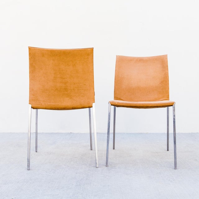 Vintage Italian Suede "Lia" Dining Chairs by Zanotta For Sale - Image 12 of 18