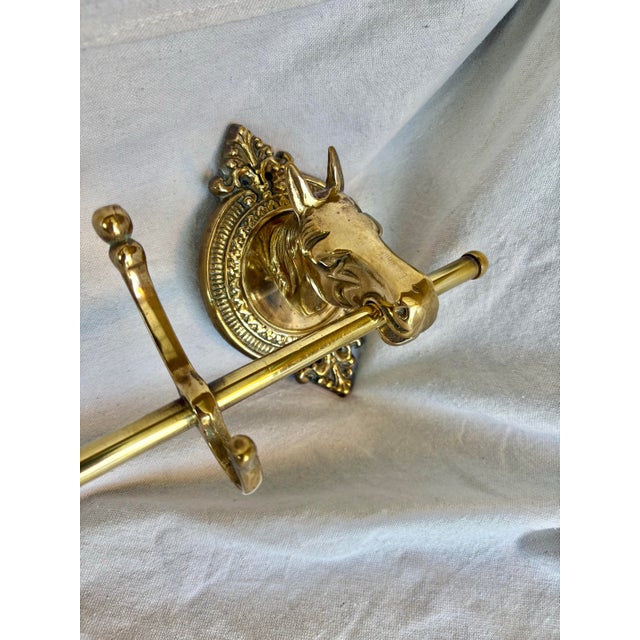 Mid 20th Century Brass Horse Head Equestrian Five Hook Coat Rack For Sale - Image 12 of 12