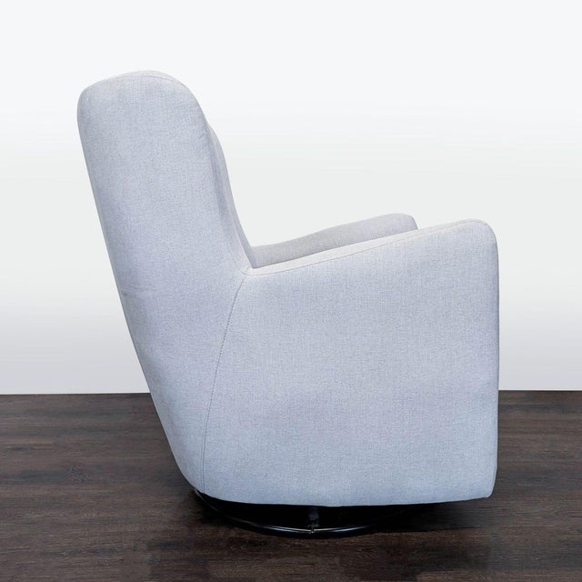 Modern Pottery Barn Kids Hart Light Grey Swivel Lounge Chair For Sale - Image 3 of 9