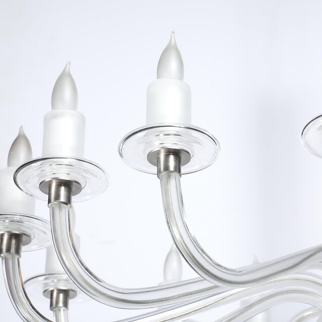 Mid-Century Modern Classical Hand-Blown Murano Glass 16-Arm Chandelier For Sale - Image 9 of 18