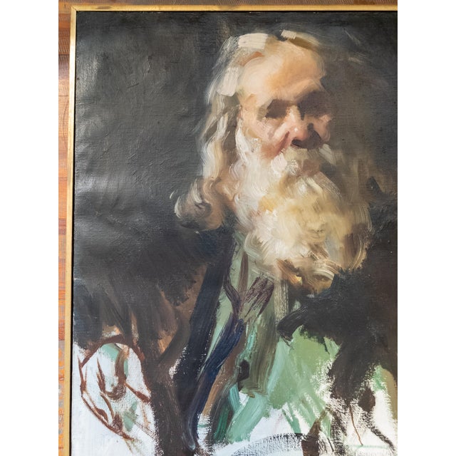 Mid-Century Modern Mid-Century Impressionist Abstract Portrait Painting of an Old Man by Martin Hoy For Sale - Image 3 of 12