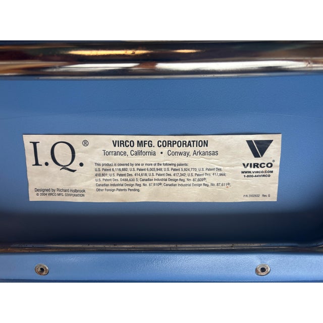 1 Vintage Herman Miller Style Chair by Virco … in Desirable … Blue …Designed by Richard Holbrook For Sale - Image 12 of 12