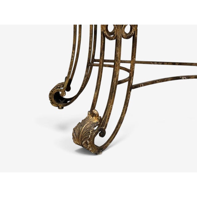 Maitland Smith, Console Table, Gilt Metal, Tesselated Marble, Philippines, 1980s For Sale - Image 12 of 13