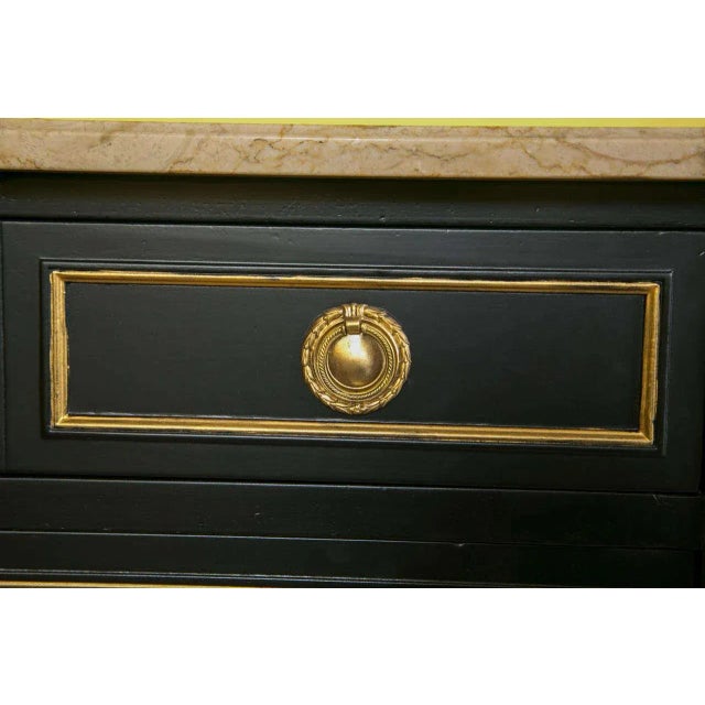 Maison Jansen Ebonized Marble-Top Commode For Sale - Image 4 of 11