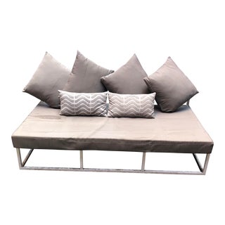 CB2 White Enamel Outdoor Sofa For Sale