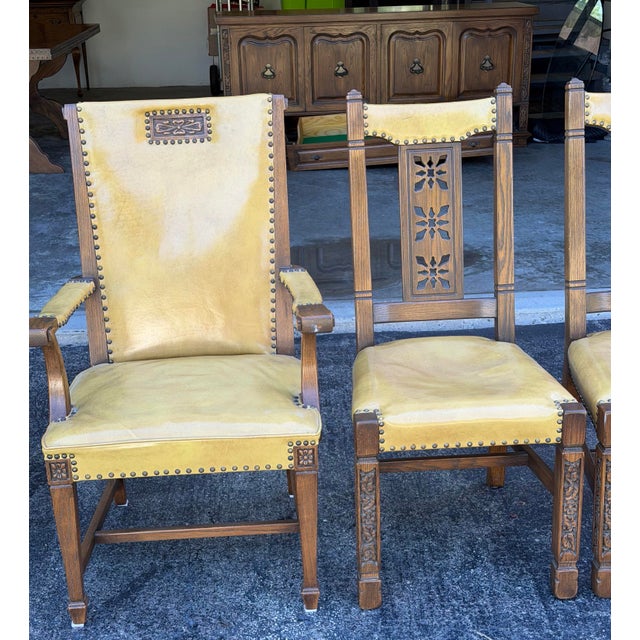 Wood Vintage Romweber Master-Made Oak Dining Suite – Extension Table, 6 Chairs & Matching Sideboard, 1950s–60s For Sale - Image 7 of 12