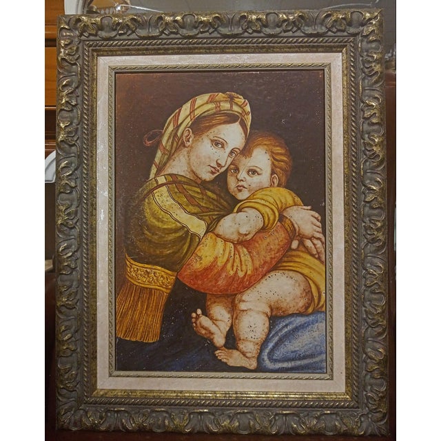One-piece ceramic painting hand-painted by the artist J. Gassent for Cerámicas Benlloch Manises Spain, mid-1980s. It is...