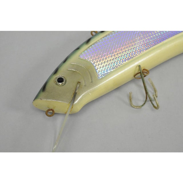 Vintage Wooden Giant Rapala 28” Fishing Lure Hanging Display W / Rainbow Decal For Sale - Image 14 of 18