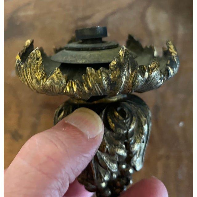 Large Antique 19th Century French Belle Epoque Louis XVI Style Gilt Bronze Berry Finial For Sale - Image 10 of 14