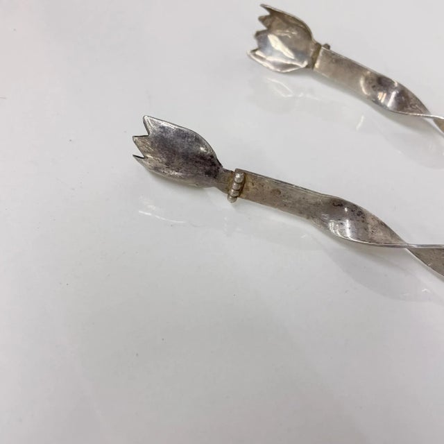 1950s 1950s William Spratling Taxco Mexico Barware Sculptural Silverplated Ice Tongs For Sale - Image 5 of 9