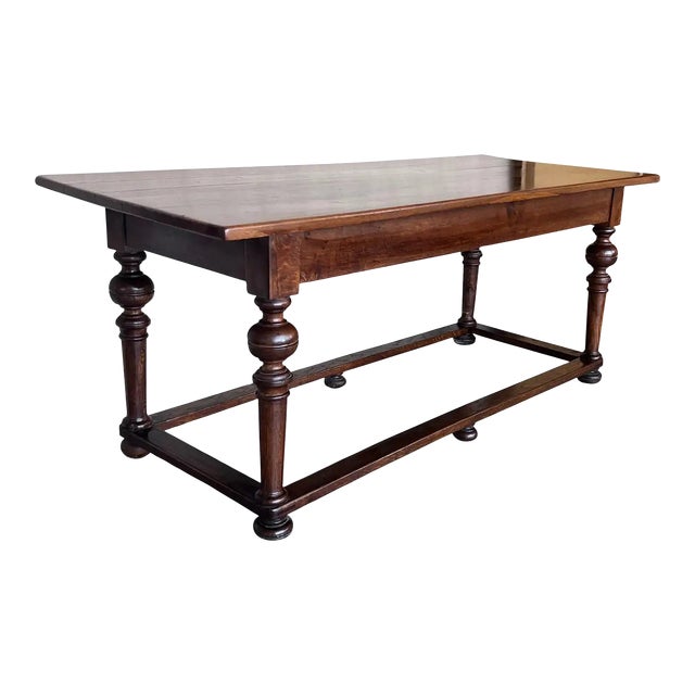 Late 19th Century Walnut Spanish Refectory Table or Farm Table For Sale