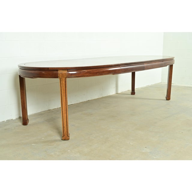 1970s Thomasville Mid-Century Hollywood Regency Chinoiserie Walnut Extension Dining Table, Circa 1970s For Sale - Image 5 of 12
