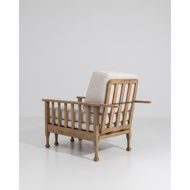 Mid-Century Reclining Lounge Armchair with Pull-Out Footrest in Bouclé Upholstery For Sale - Image 4 of 18
