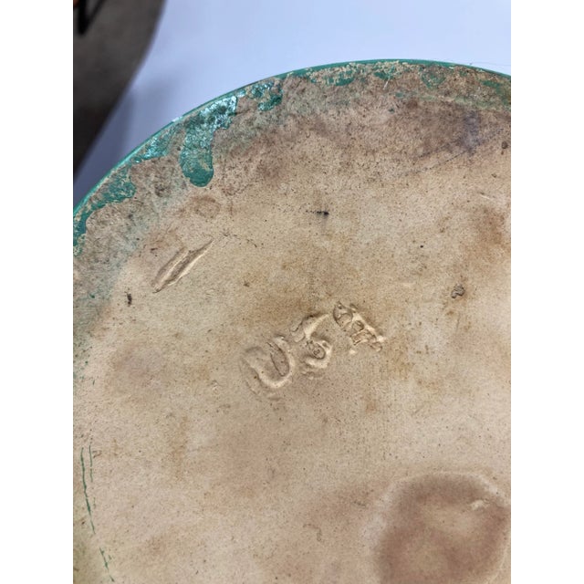 Green Antique Green Hand-Painted Floral Motif Lidded Crock For Sale - Image 8 of 8