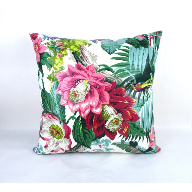 Made from 1940s vintage Kandell tropical chintz fabric on the front and vintage 1950s Waverly Glosheen fabric on the back,...