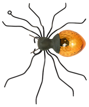 Mid-Century Spider Wall Lamp Sconce in Copper, Iron and Art Glass, Italy, 1970s