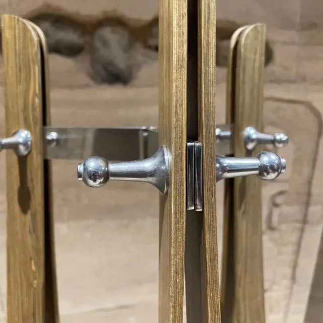 2000 - 2009 Freestanding Post-Modern Coat Rack Bent Plywood & Chrome Steel Tripod For Sale - Image 5 of 8