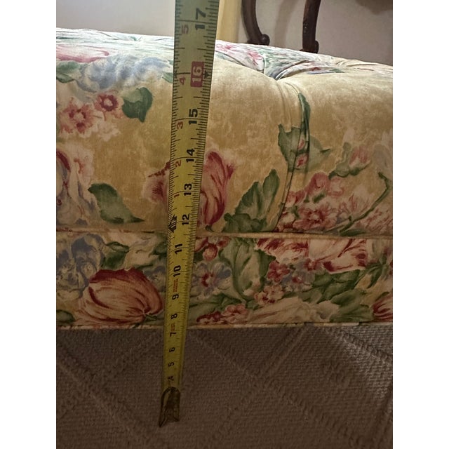 1990s Ethan Allen Tufted Ottoman For Sale - Image 9 of 9