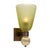 An elegant pair of contemporary Italian Murano glass wall sconces, handcrafted in Venice and mounted on refined antiqued...