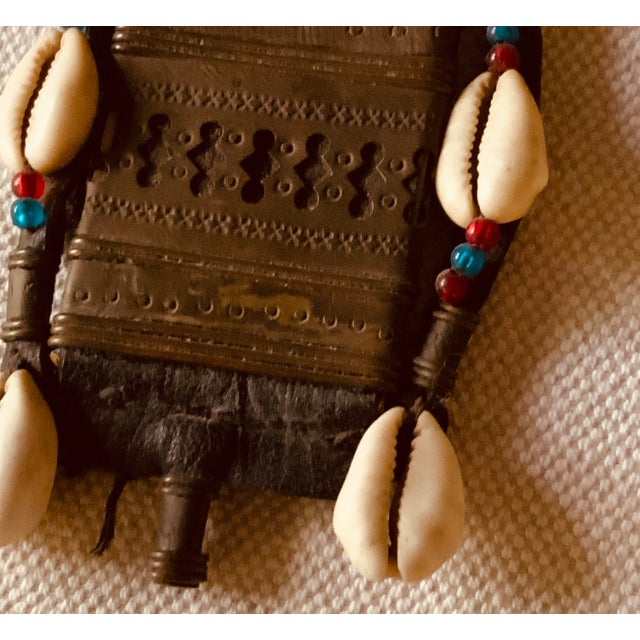 1920s Tuareg Leather Brass African Talisman Wall Hanging For Sale - Image 4 of 6