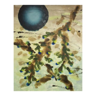 "Blue Tipped Stick Ii" Original Modern Organic Painting by Mel Rea For Sale