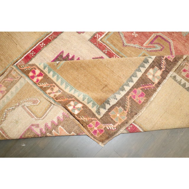 Zabihi Collection Geometric Tribal Turkish Gallery Runner For Sale - Image 9 of 9