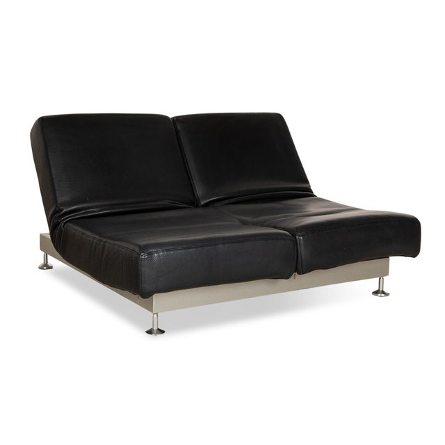 Damier Leather Two-Seater Black Sofa from Edra For Sale - Image 12 of 18