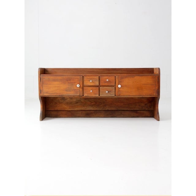 Antique Primitive Tabletop Cabinet With Drawers and Cupboards For Sale - Image 15 of 17