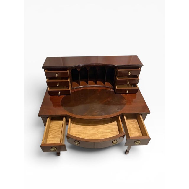 Wood 1980s Baker Furniture Federal Style Ladies Writing Desk For Sale - Image 7 of 13