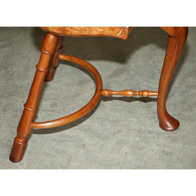 Burr Yew Wood Tripod Stool with Timber Grain For Sale - Image 11 of 18