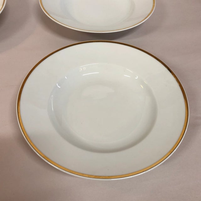 Early 20th Century Early 20th Century Italian Gilt Rim Salad Soup Bowls Ginori - Set of 4 For Sale - Image 5 of 8