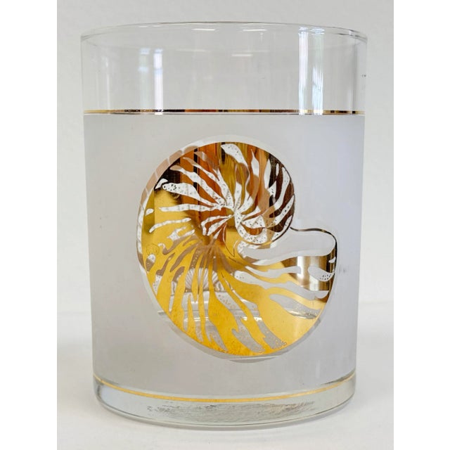 Mid 20th Century Vintage Coastal Seashell Motif Culver LTD Lowball Glasses, Set of 4 For Sale - Image 5 of 7