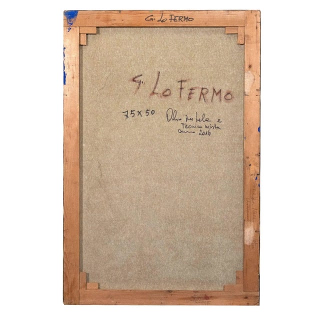 Giorgio Lo Fermo - Red and Green Composition - Oil Painting - 2016 For Sale - Image 3 of 4