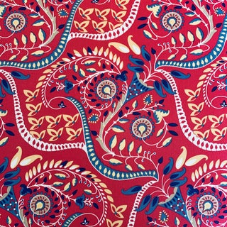 Free Spirit Designer Vicki Payne Pink Blue Yellow Safy-008 Paisley Fabric- 3.7 Yards For Sale
