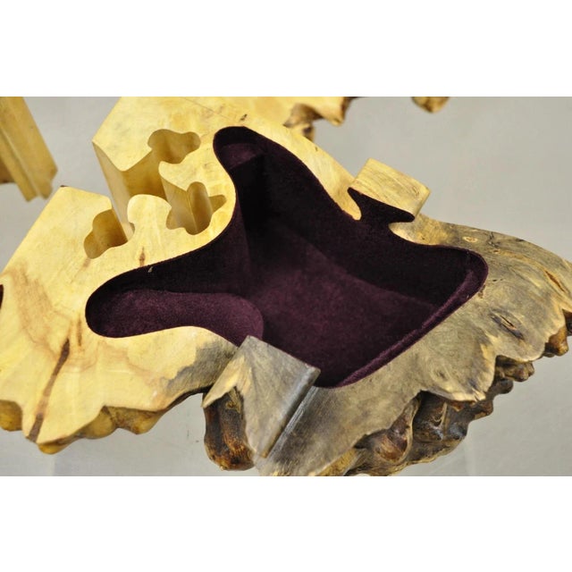 Late 20th Century Richard Rothbard Mid Century Modern Burl Wood Live Edge Puzzle Jewelry Box For Sale - Image 9 of 10