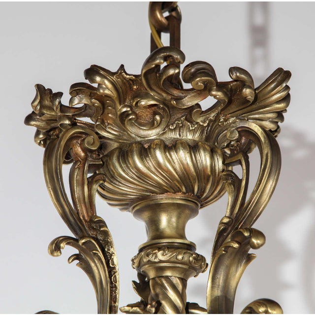 Metal Late 19th Century French Brass Eight-Arm Chandelier For Sale - Image 7 of 10