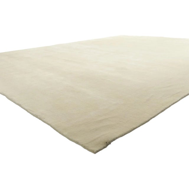 Contemporary Ivory Area Rug with Minimalist Style 09'11 x 12'11. Effortless beauty combined with simplicity and minimalist...