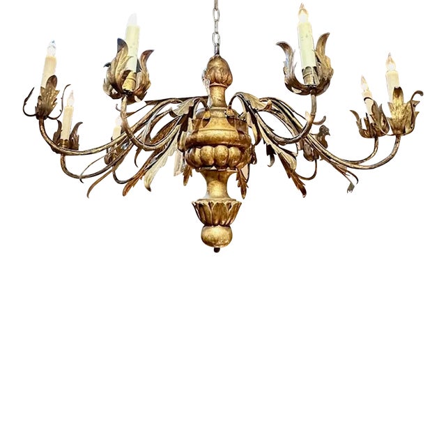 Italian Giltwood Chandelier For Sale