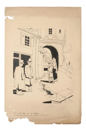 Henri-Paul Pecqueriaux, Gender Image, Original China Ink, 1960s