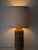 A tall West German ceramic table lamp in the incised, geometric style of Aldo Londi's Bitossi pottery, finished in earth...