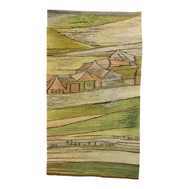 Vintage Polish Tapestry “Ondle Zielone” by H. Sułkowska for Cepelia Zakopane, 1970s For Sale